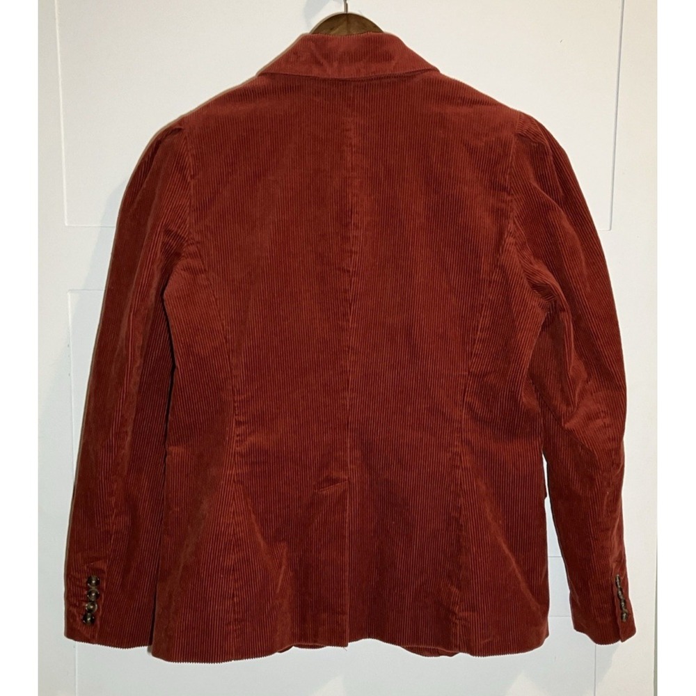A New Day Women's 10 Burnt Orange Corduroy Button Blazer Warm Work Academic - Picture 2 of 9